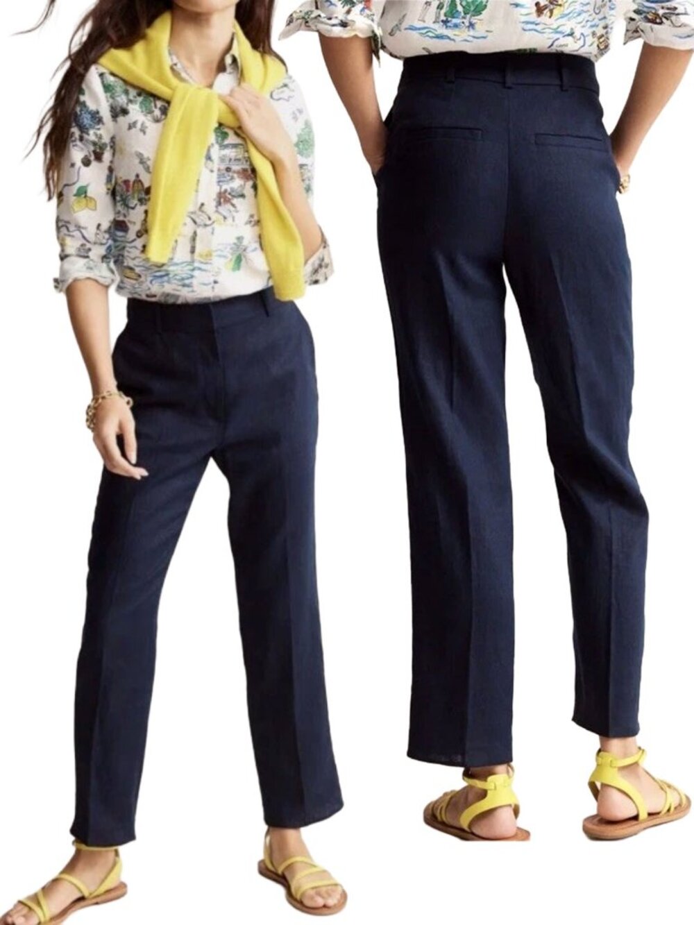 Boden Kew Linen Trousers Pants 10